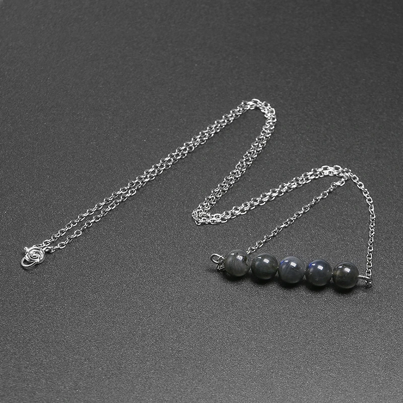 Женское Ожерелье из камня лабрадорита подвеска натурального оранжевого |