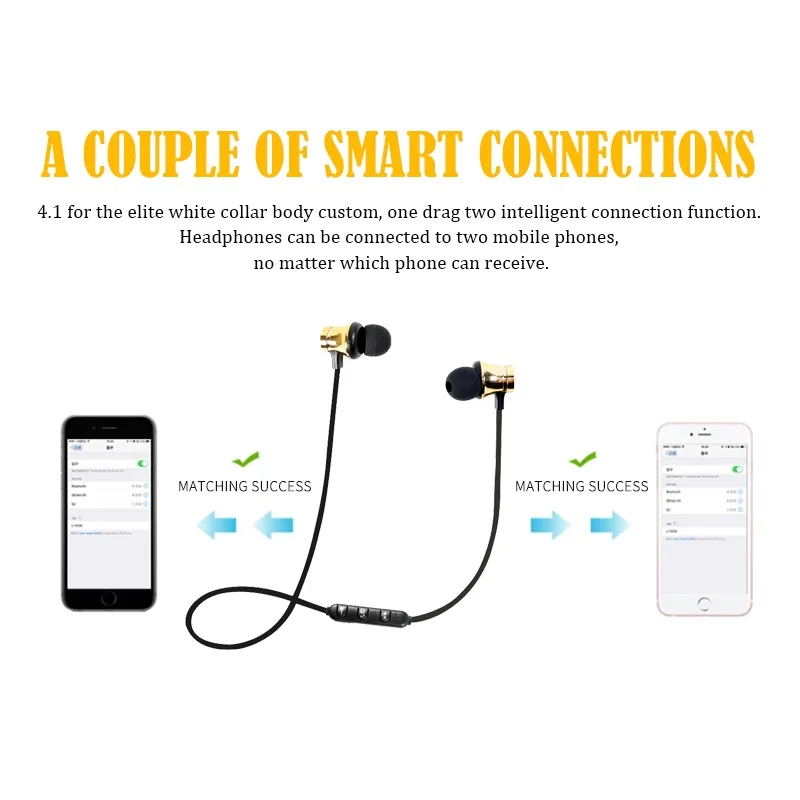 Bluetooth наушники беспроводные наушники стерео спортивные наушники с гарнитура Bluetooth с микрофоном для iPhone Xiaomi samsung