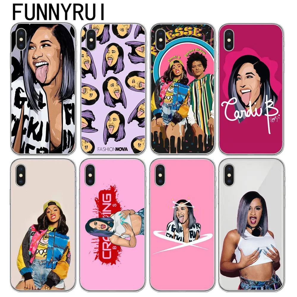 Модный Nova Cardi B язык тонкий мягкий ТПУ чехол для телефона iPhone 5 5S SE 6 6S Plus 7 plus 8 X