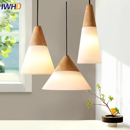 

IWHD белая и черная Подвесная лампа, светодиодная Подвесная лампа, современный модный железный светильник, Подвесная лампа для столовой, осве...