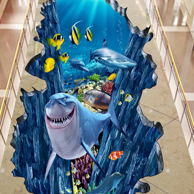 Beibehang пользовательский пол 3D стереоскопическая морская черепаха дельфин для