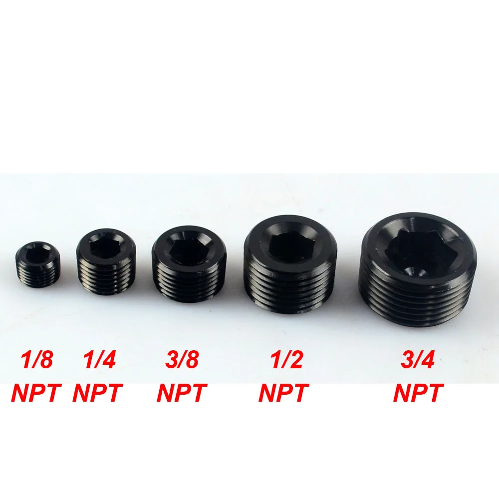 VR 1/4 &quotNPT Трубная резьба шестигранная розетка черная заглушка npt SL932 04|vr racing|plug