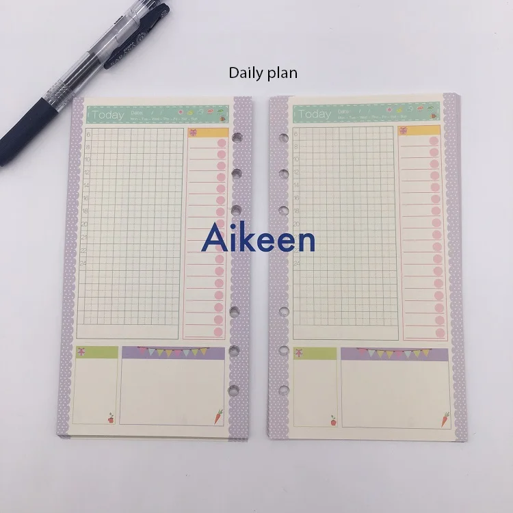 daily planner Новая спираль А5 А6 вкладыш блокнот внутренние страницы. Милый мультфильм пополнения дневник планировщик Agendar DIY аксессуар - Цвет: daily planner