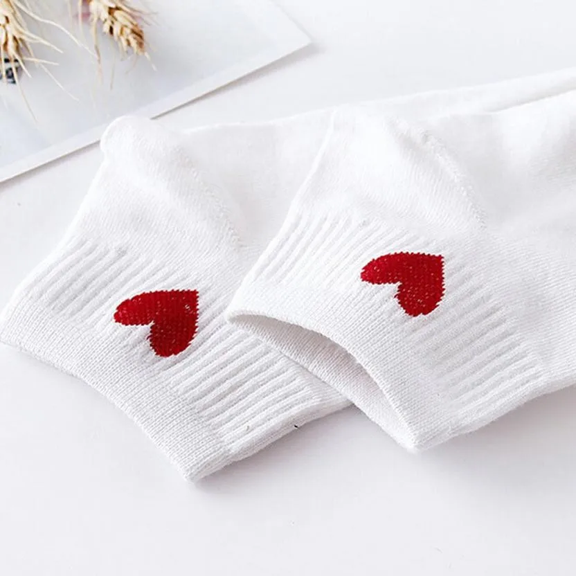 Простые женские носки с сердечками модные для скейтбординга удобные носки|Носки| - Фото №1