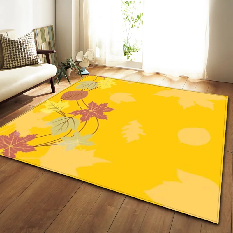 

Nordic style Large size Carpets for Living Room/Bedroom Rug Soft Flannel Antiskid Mat Modern 3D Maple Leaf Print Home Area Rugs