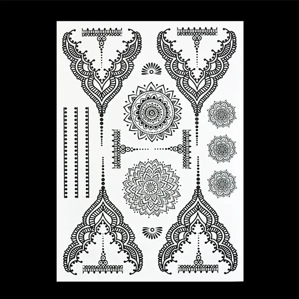 # BH 4 красивые временные Черные хны татуировки водонепроницаемые женские