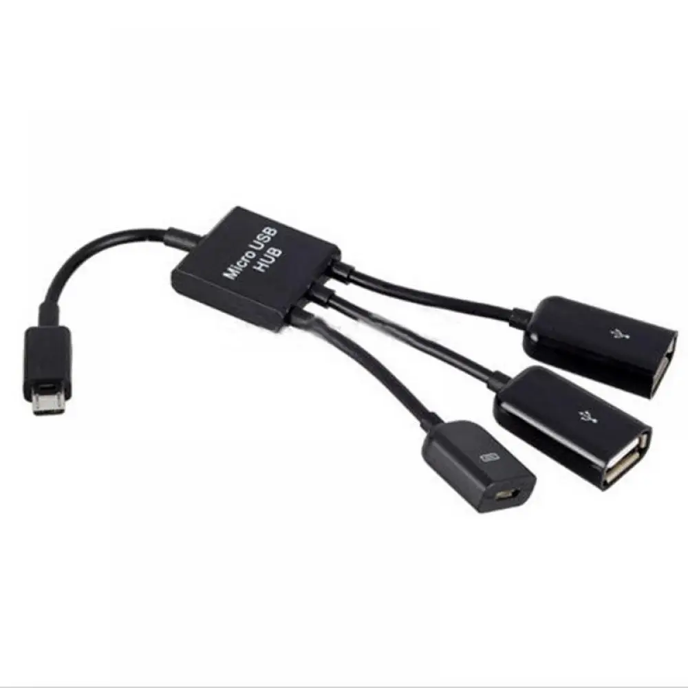 Горячая Распродажа 3 в 1 Micro USB Мужской к женскому и двойной USB 2,0 хост OTG адаптер аксессуары кабель для дома кабели инструменты концентратор