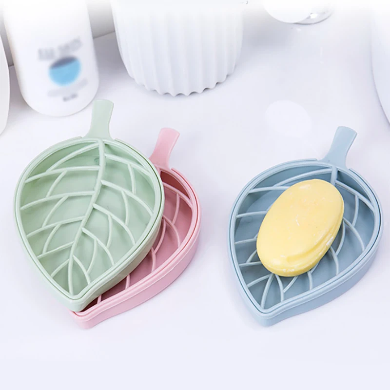 Новая Коробка для мыла в форме листа поднос душа пешего туризма ванной контейнер