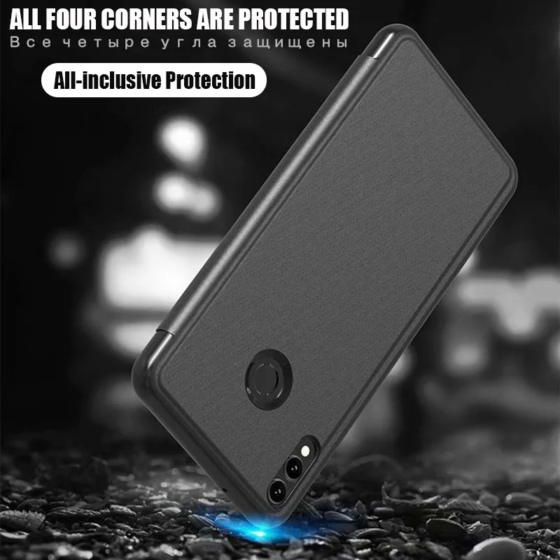 Умный зеркальный кожаный чехол для huawei Honor 20 Pro P30 Lite Nova 3 с покрытием P20 10 7C 8A 8C 8S 8X