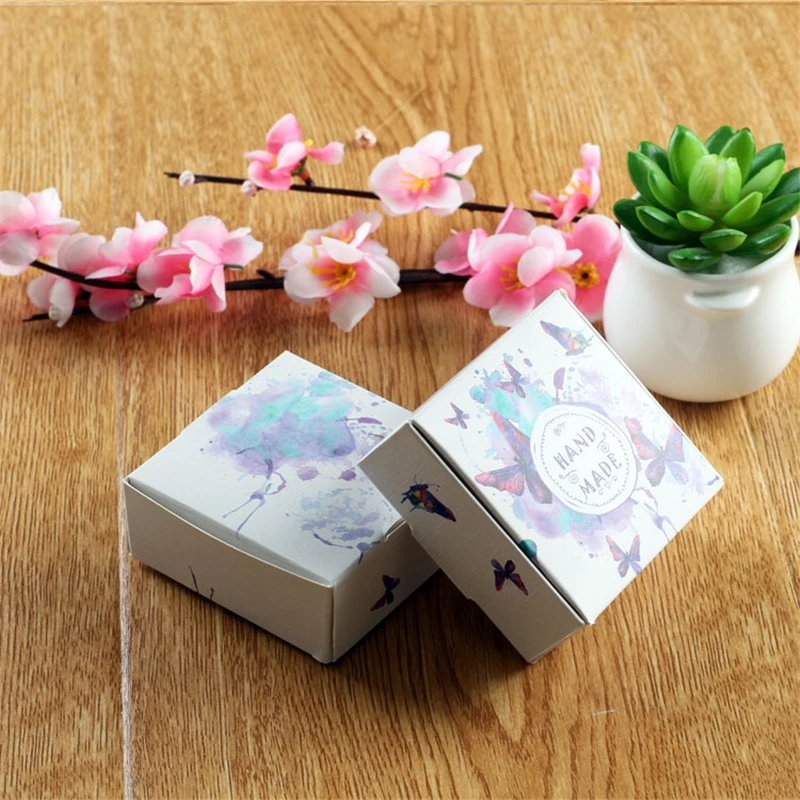 Подарочная бумажная коробка свадебные конфеты ручная работа мыло макароны