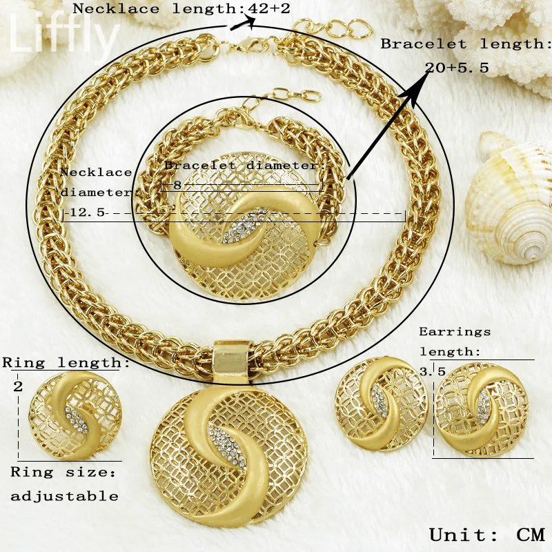 

Fashion African Jewelry Sets Brand Zircon Wedding Dubai Gold Necklace Crystal Bridal Jewelry Sets Women Wholesale