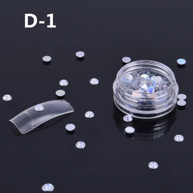 1 коробка Стразы ab Crystal камешки для дизайна ногтей Стразы Фольга задняя крышка для Naill алмазы блестящие сандалии с украшениями, советы 24 Цвета на выбор - Цвет: D1