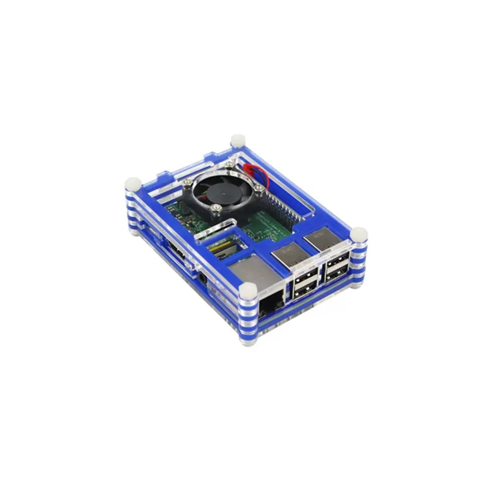 Красивый Красочный чехол Raspberry Pi 9 слоев акриловый с охлаждающим вентилятором для