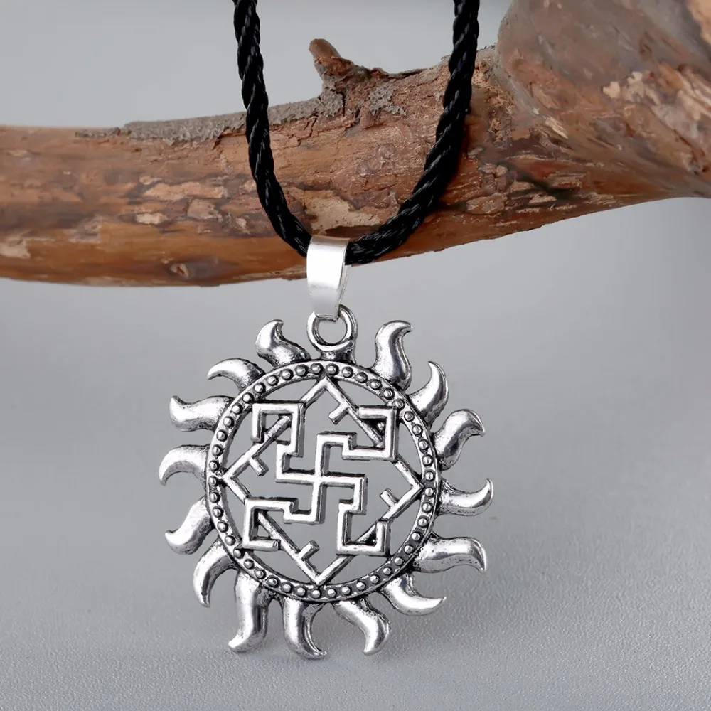 CHENGXUN Fashion Male Solar Sun Pendant Necklace Leather Chain Vintage Ancient Charms Choker Trendy Jewelry | Украшения и