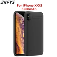 zkfys 6200mah backup battery charger cases for iphone x xs external battery charging case portable power bank cover