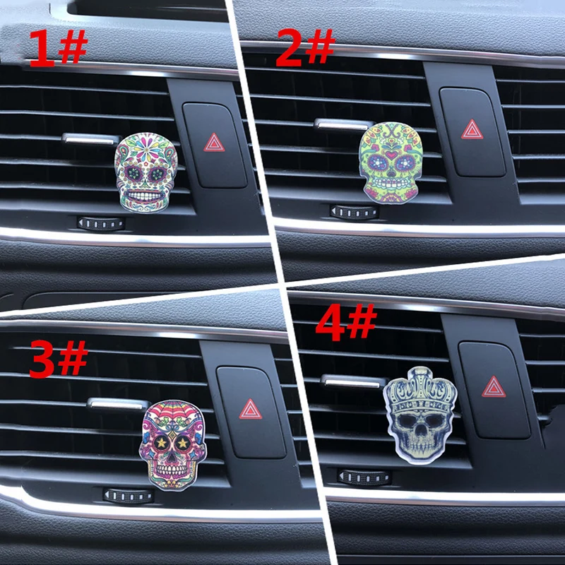 Автомобильный освежитель воздуха с орнаментом креативный в виде черепа