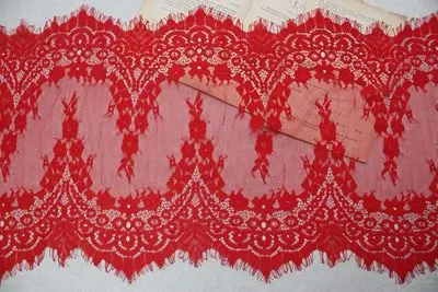 red Ширина 33 см широкий ресницы кружева платье юбка длинная строчка свадебная вуаль одежда аксессуары - Цвет: red