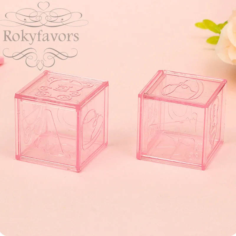 Бесплатная доставка 12 шт. 2 &quotакриловая квадратная коробка с мишкой для крещения