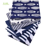 chainhodark blue seriesprinted twill cotton fabric for diy quiltingsewing babychildsheetpillowcushion material50x160cm