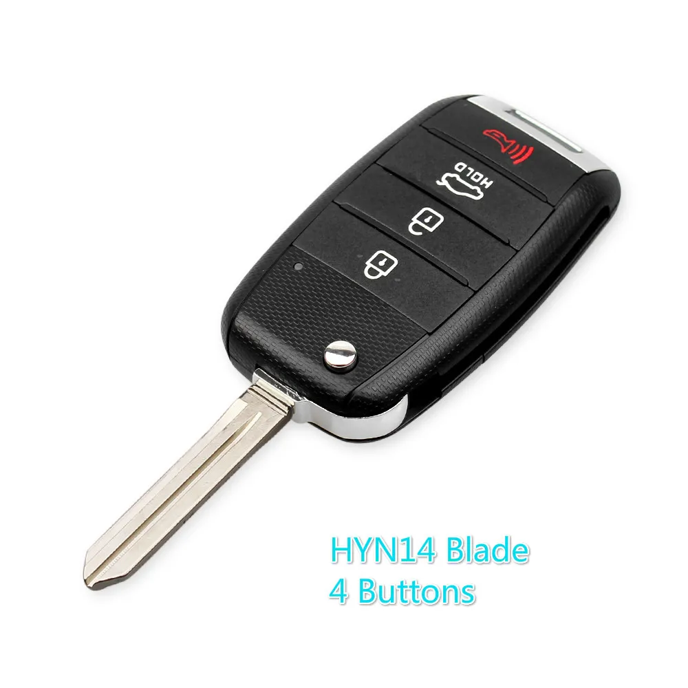 4 Buttons HYN14 Dandkey замена ключа автомобиля оболочка подходит для KIA K2 K5 Sorento Soul Carens ключи от Sportage Флип-пульт дистанционного управления чехол Fob 3/4 кнопки - Количество кнопок: 4 Buttons HYN14