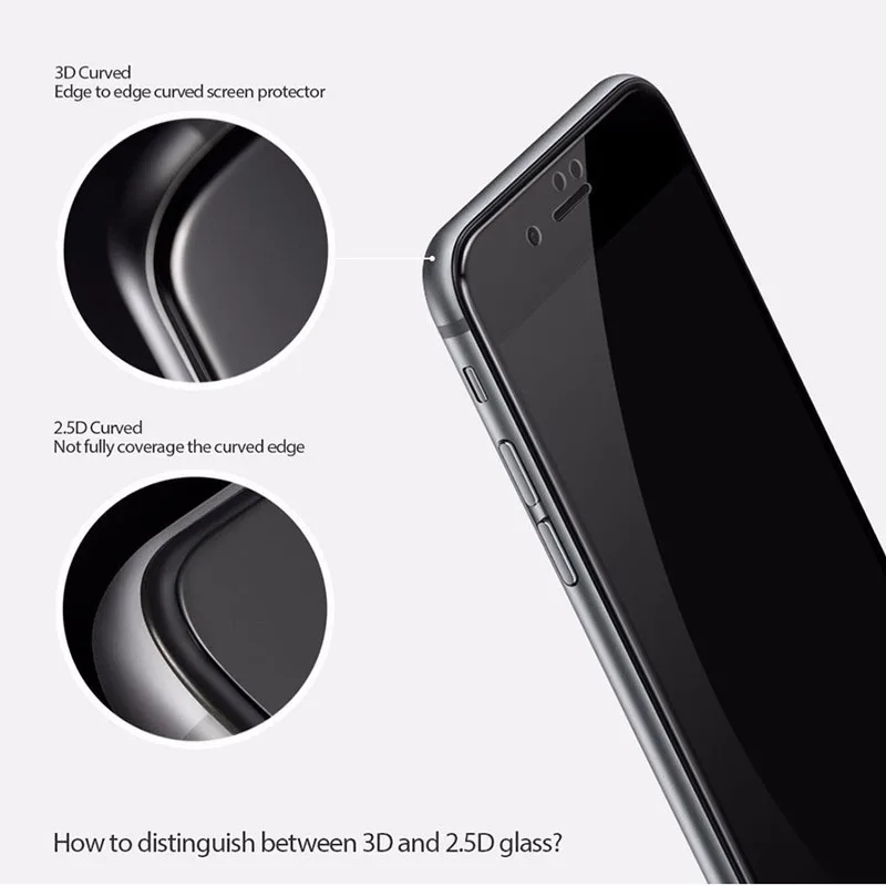 Для iphone 7 закаленное стекло 3D изогнутый край Полное покрытие Защита экрана для