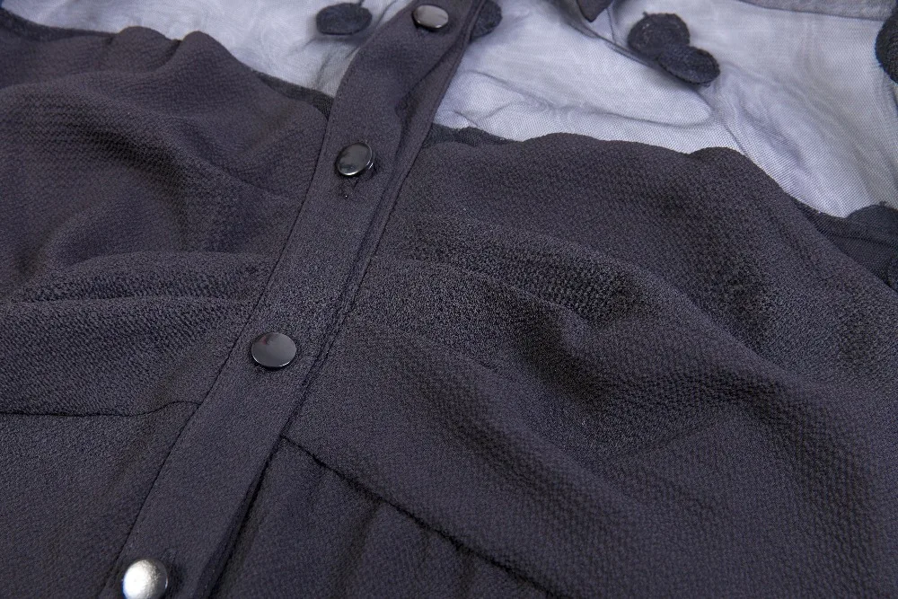 Женская сетчатая блузка в горошек Add XXL винтажная стиле пэчворк с длинными