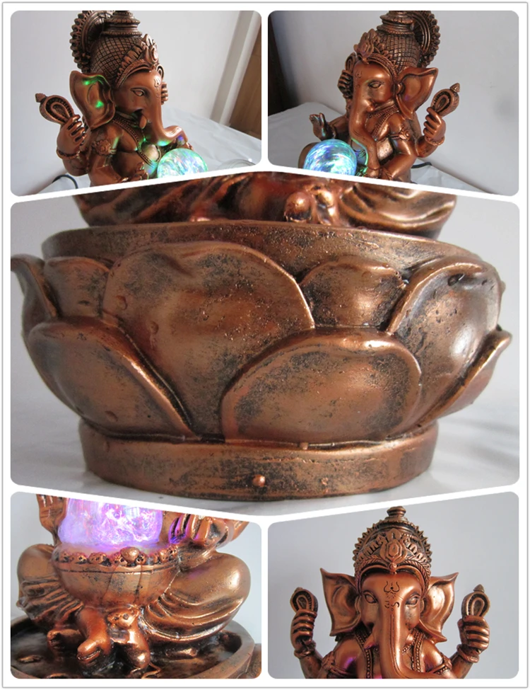 God Ganesha Lucky Rockery Фонтан Декоративный фэншуй Настольный орнамент комнатный влажность Новогоднее Рождественское украшение для дома