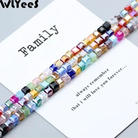 wlyees austrian square shape crystal beads 4mm 100pcslot square glass loose bead for diy women jewelry necklace bracelet making