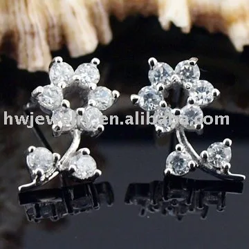 

silver jewelry flower stud earring