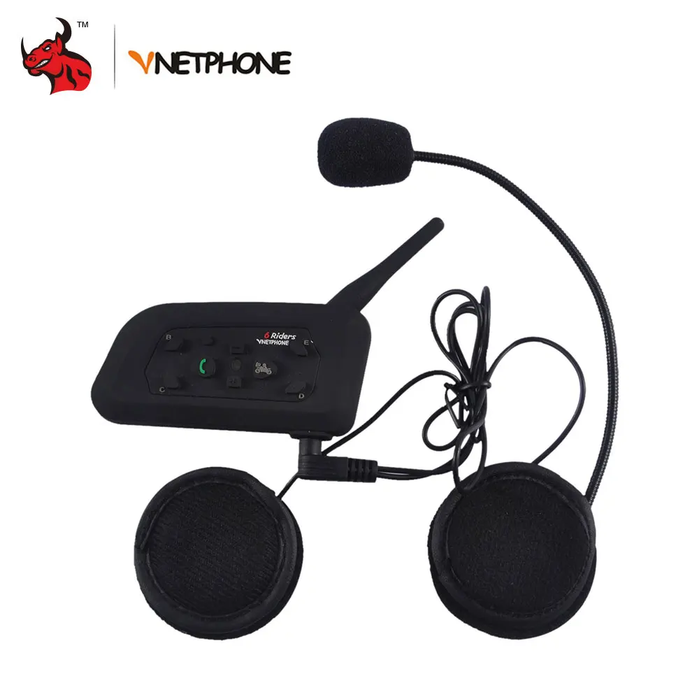 VNETPHON 1200M BT Bluetooth мотоциклетный шлем домофон 6 всадников полный дуплексный