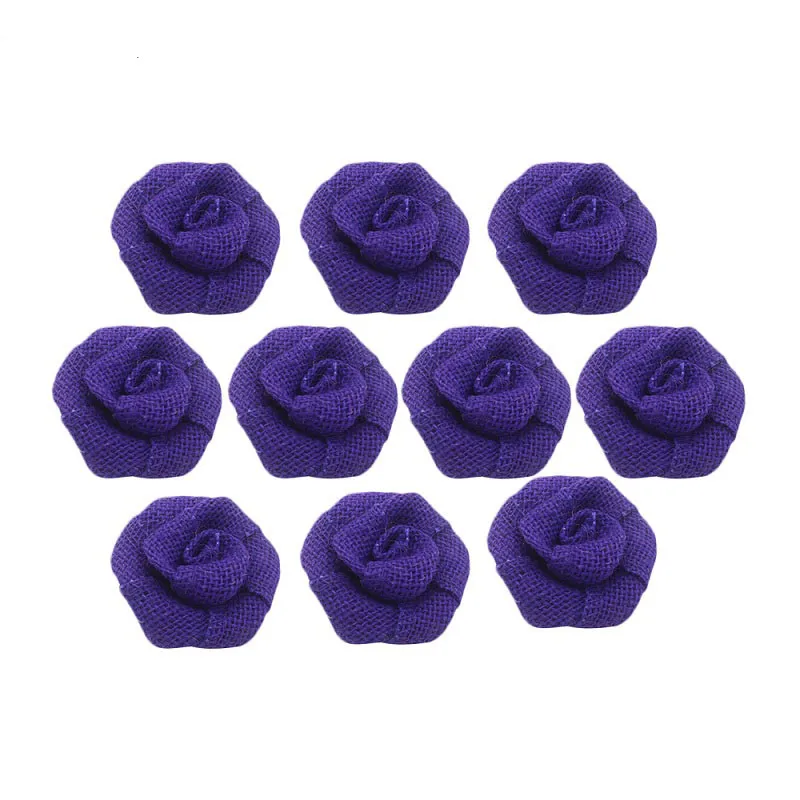10 pcs purple Hessian джутовая Мешковина настольная дорожка стул створка букет из мешковины баннер лента из конопляной веревки для рукоделия День рождения Свадебная вечеринка украшения - Цвет: 10 pcs purple