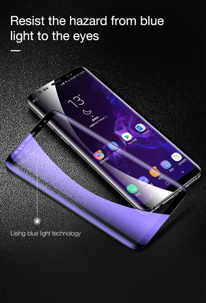 CAFELE 9D изогнутое закаленное стекло для samsung Galaxy S9 полный закругленный протектор экрана для samsung оригинальная гиперболоидная пленка