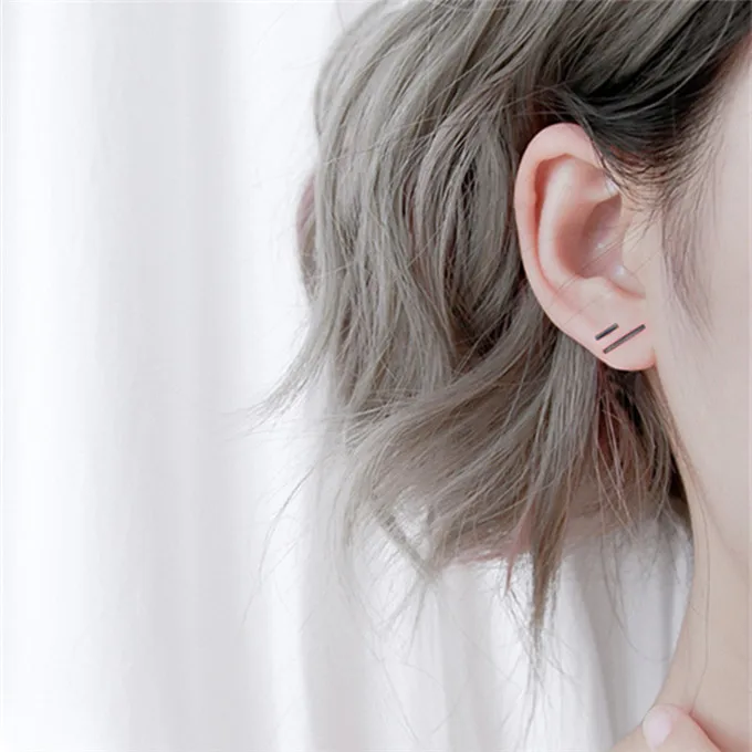 

New Punk Stick Studs Earrings Cheap Wholesale Simple Geometry T Bar Stud Earrings For Women Jewelry Brincos Bijoux