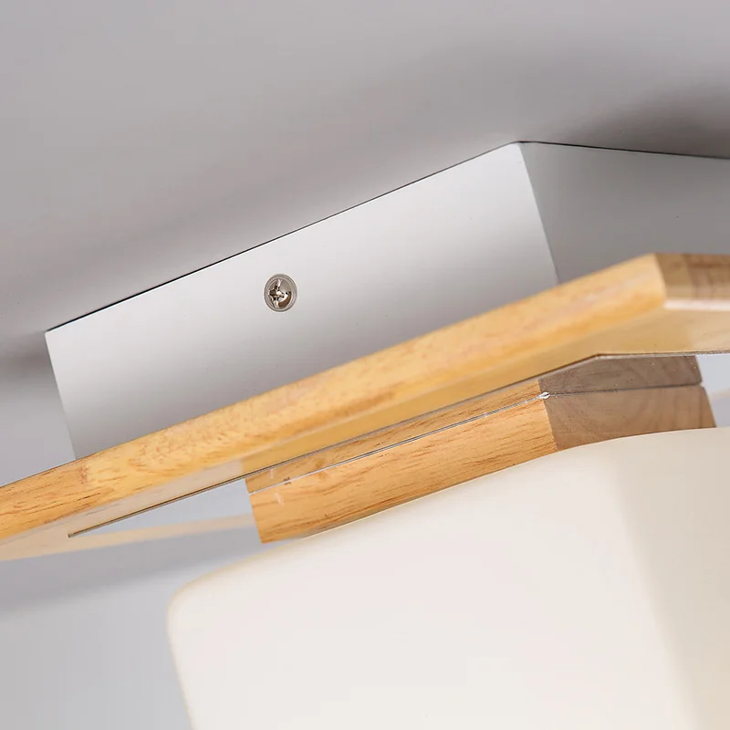 Японский деревянный потолочный светильник в виде кубиков современный