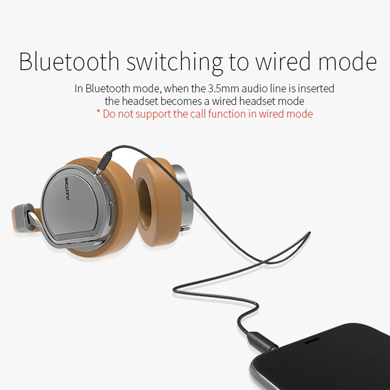 PLEXTONE BT270 Встроенный 8 Гб MP3-плеер Bluetooth наушники проводной беспроводной переключатель гарнитура наушники с микрофоном