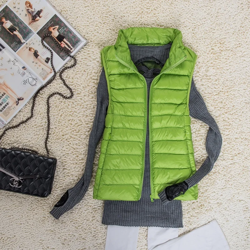 

Women's Vest Ultra Light Down Vests Jacket Girl Gilet Plus With Carry Bag Lightweight Windproof Warm Sleeveless