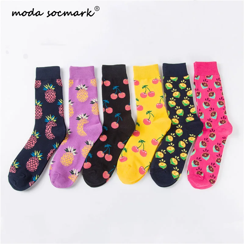 Moda sockmark скейтборд Chaussette Homme мода Фрукты Ананас черешня мужские носки Европейский