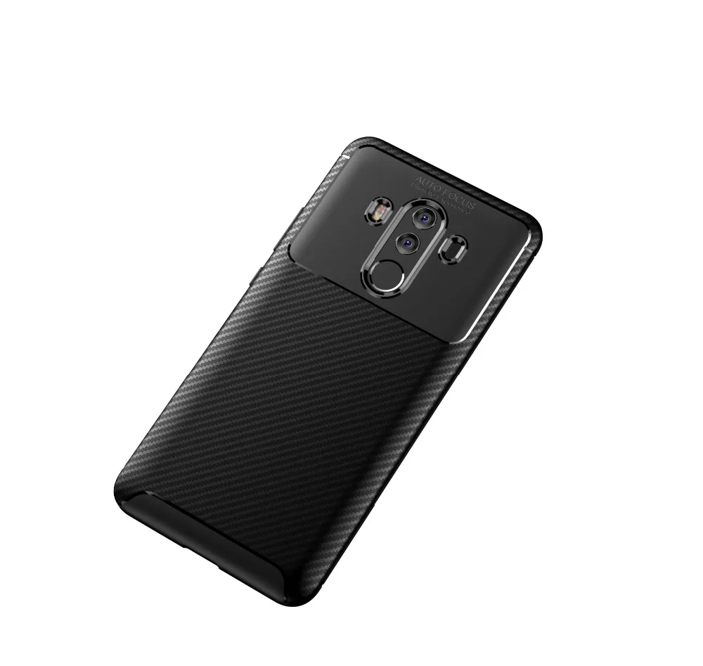 For Huawei Mate 10 Pro carbon fiber Matte Anti-knock soft TPU silicone Back Cover for Shockproof shell free shipping |