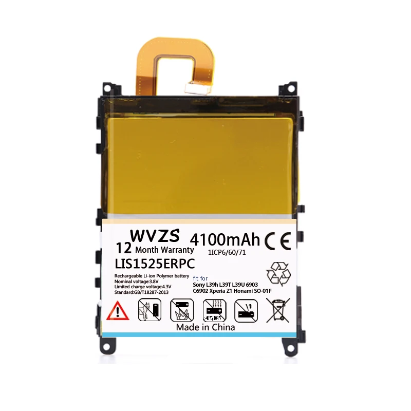 Wvzs 4100 мАч литий-полимерный аккумулятор Батарея LIS1525ERPC для sony Xperia Z1 L39h L39 C6902 C6903 C6916