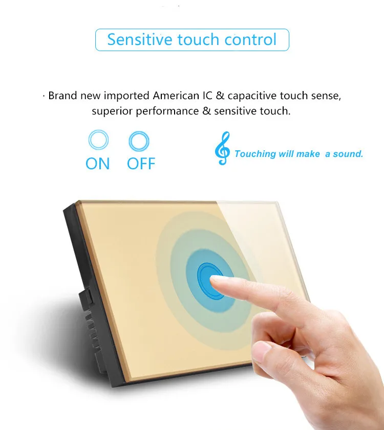 Стандарт США/Австралии 4 банды WIFI APP Switch 2 ГГц закаленное стекло панель AC 110 240 В