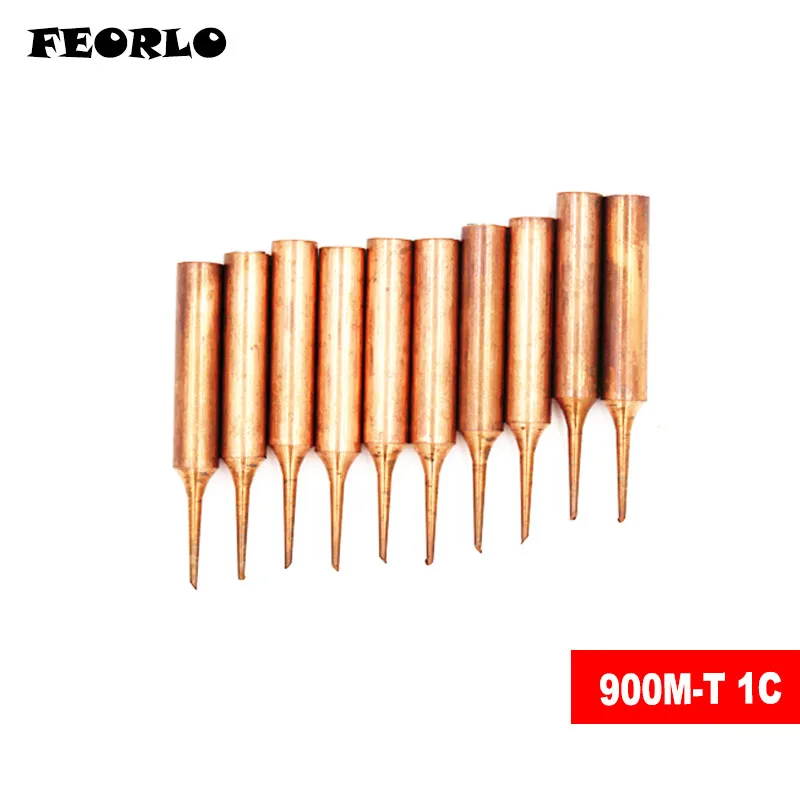 FEORLO 10 шт. + втулка K/SK/IS/B/I/1C/2C 3C/4C/5C/3.2D/2.4D/1.6D/1.2D/0.8D 900M T Чистый медный паяльный