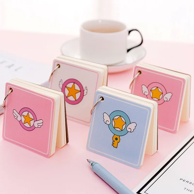 Kawaii аниме кольцо блок блокнот пустая бумажная наклейка этикетка милый школьный
