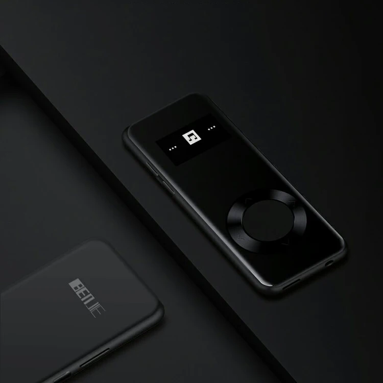 BENJIE MP3-плеер 7,1 мм тонкий музыкальный плеер мини стерео 3D звук FM Запись электронная книга полностью Металлическая 8 ГБ Спорт MP3 с наушниками