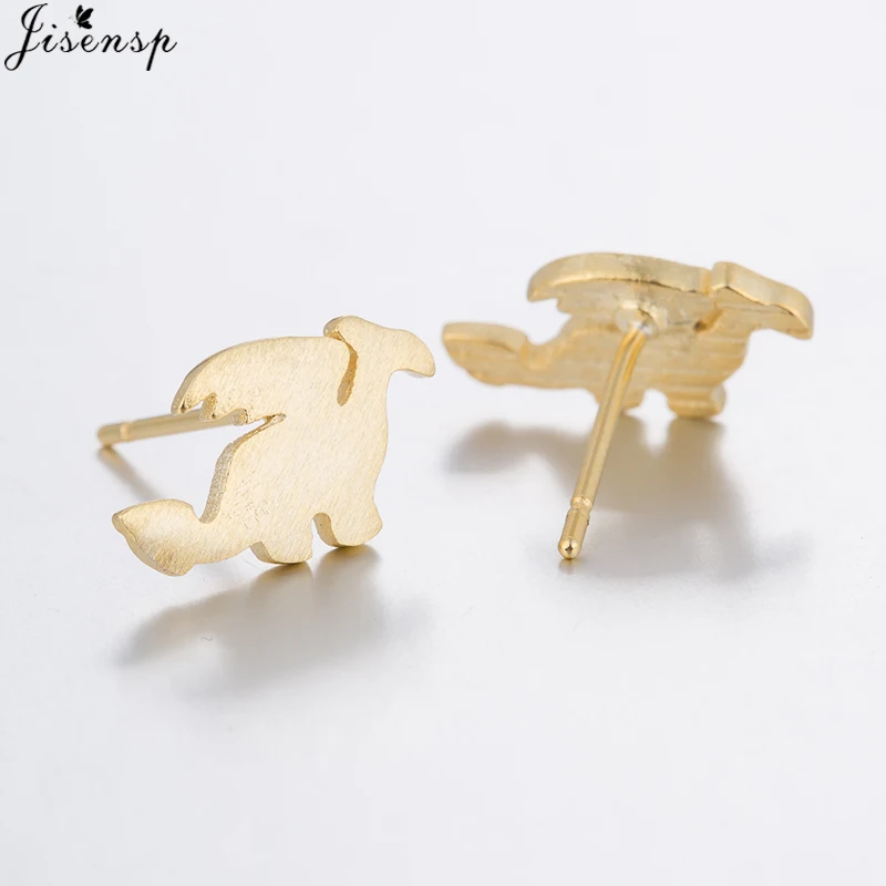 Jisensp Cute Dinosaur Animal Stud Earrings for Kids Fashion Mini Cartoon Minimalist Jewelry Female Earing Gift | Украшения и