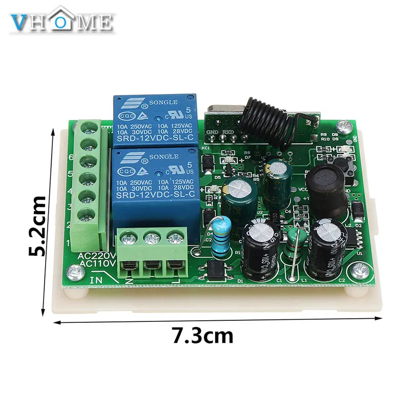 RF 433Mhz AC 85 V 260 2CH релейный модуль приемника Универсальный беспроводной пульт