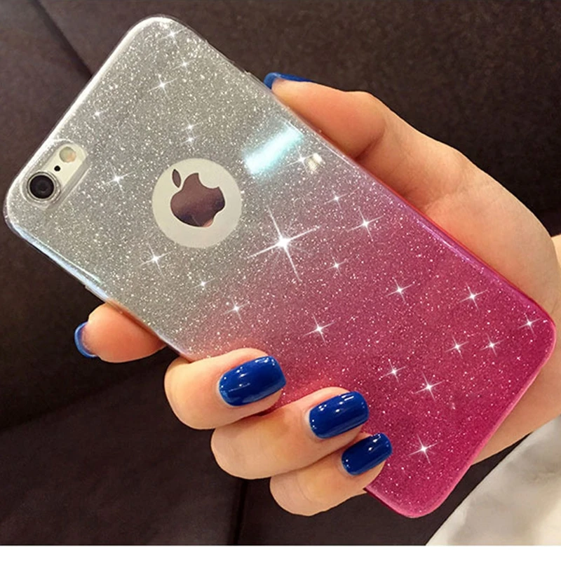 Блестящий градиентный цветной блестящий чехол для iphone XS MAX XR X 10 мягкий