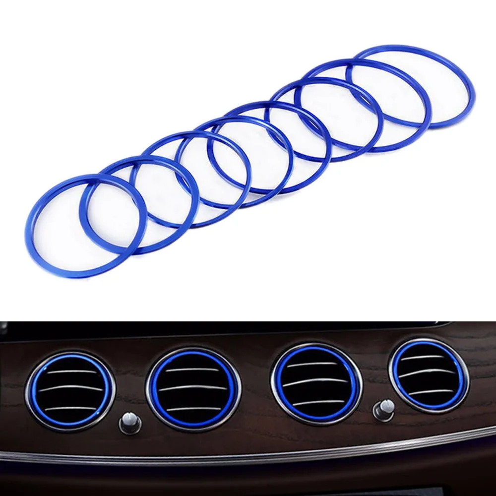 8pcs Car Air Condition Vent Outlet decoration rings Cover Trimfor Benz E class W213 E200 300L Interior accessories |