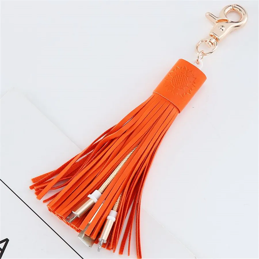 

USB Braided Cord Charger Multifunctional Bag Pendant Tassel Personality Keychain Accessories Decorative Jewelry Charm BP02A