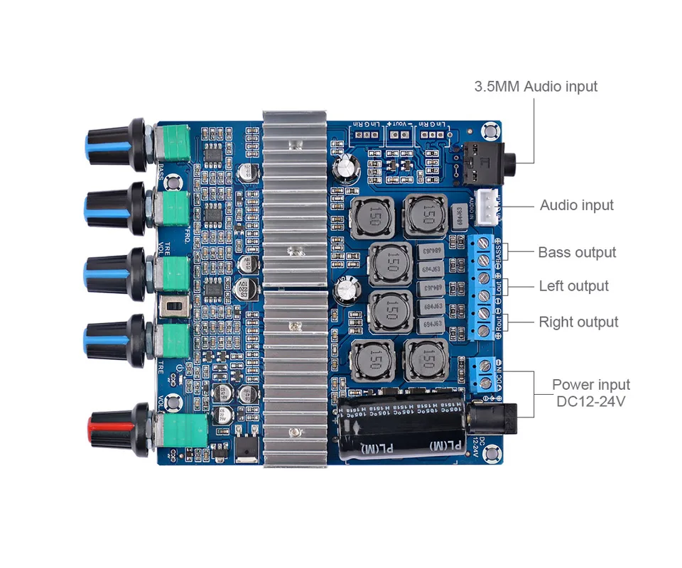 AIYIMA Собранный HIFI Цифровой усилитель мощности TPA3116D2 2,1 высокомощная плата 12-24 В сабвуфер бас-плата