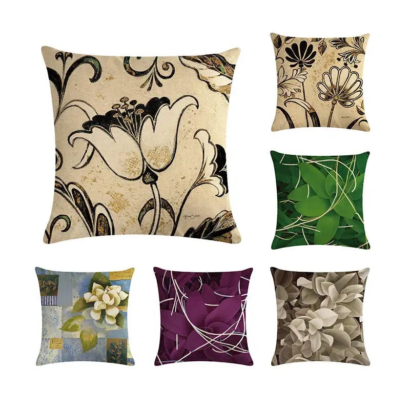 

Эффектный и красочный хлопковый льняной чехол для подушки Винтажный стиль черный цветочный узор Цитата наволочка птица пледы наволочка ZY237